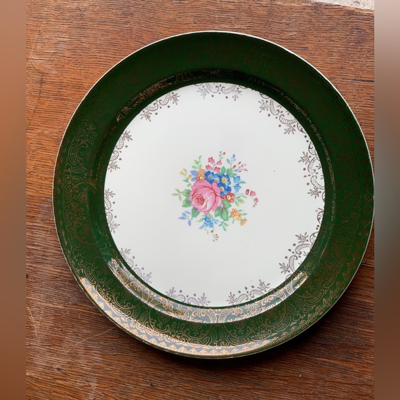 1920s Vintage TAYLOR SMITH USA 22K Gold Trim 10” Dinner Plate Replacement - Picture 3 of 16